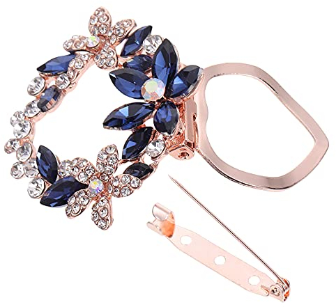 Amosfun Strass Schals Schnalle Schal Verschluss Clip Ring Kristall Blume Wrap Halter Clamp Verschluss T- Shirt Clips Kleidung Ring Wrap Halter für Frauen