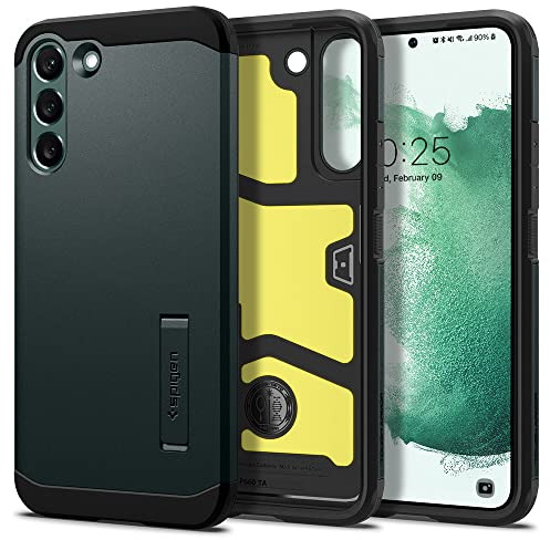 Spigen Tough Armor Hülle Kompatibel mit Samsung Galaxy S22 -Grün