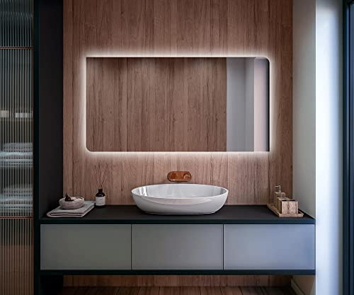 Artforma Badspiegel 160x80 cm TKO111 x49, LED, Ohne Rahmen | Led Spiegel Bad, 160x80, Badezimmerspiegel Nach Maß, auf Individuelle Bestellung Gefertigt, Modernes Design, Ohne Rahmen