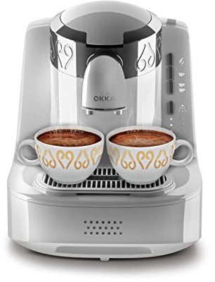 Arzum Okka Kaffemaschine Hochwertige Moderne Turkische Mokka Maschine OK002w weiß, Farbe: weiß chrom, Edelstahl