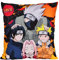 Elbenwald Cuscino Naruto con Motivo della Squadra Konoha per i Fan degli Anime Uomini Donne Unisex 40 x 40 cm, Arancione, Nero