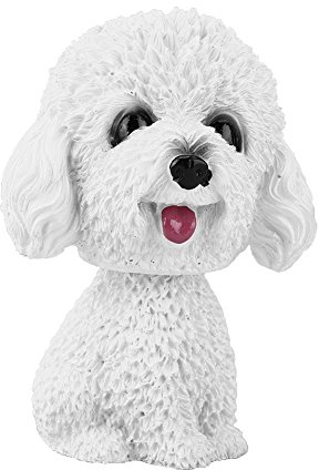 TOPINCN Bobbing Head Dog Simulation Shaking Head Dog Decor Wackelkopf Dekoration Wackelkopf Spielzeugauto Innenraum Armaturenbrett Ornament(Teddy (weiß))