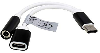 Mobile-Laden Adaptador Audio Stereo Compatible con Xiaomi 12 Lite, USB-C a 3,5 mm + Conector de Carga