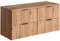Lomadox Badezimmermöbel Waschtisch-Unterschrank 120cm Wotaneiche mit gerilllter Front Waschbecken Badschrank mit 4 Softclose-Auszügen, B/H/T ca. 120,6/59,2/46,5 cm