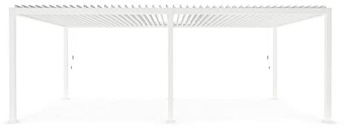 PERGOLA BIOCLIMATICA OCEAN 3.6X7.2 BIANCO IN ALLUMINIO CON LAMELLE ORIENTABILI GAZEBO COPERTURA TETTOIA…