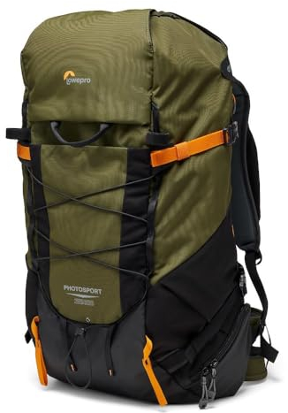 Lowepro PhotoSport X Backpack 35L AW Kamerarucksack für Spiegelreflex- und Spiegellose Kameras, Bergsteiger-Funktionen, Größe M/L, Dunkelgrau/Grün