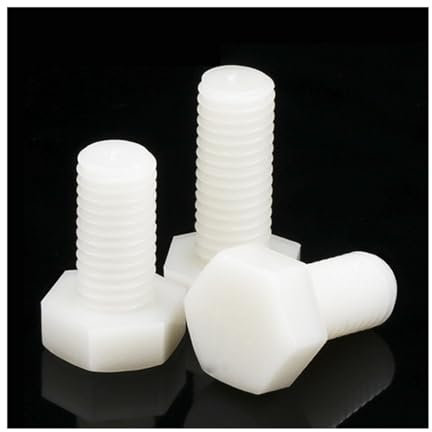 Viti a testa esagonale esterna in nylon bianco Bulloni esagonali in plastica M8 M10 M12 for isolamento termico/elettrico(M8x25 20pcs)