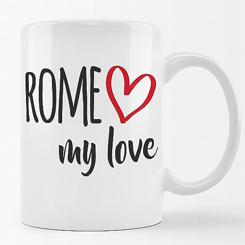 Huuraa Kaffeetasse Rome my love Geschenk Tasse Weiß 330ml Rome Geschenkidee