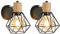 Toolight 2 Stück Wandleuchte Innen Industrie, Vintage Wandstrahler 360° Verstellbare aus Holz, Deckenstrahler Metall Wandleuchte Innen für Schlafzimmer Flur Wohnzimmer, Max 60W(Ohne Leuchtmittel)