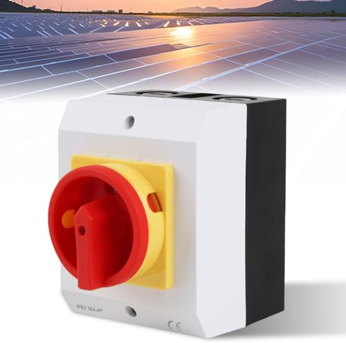 4 Poliger Hauptschalte, 7.5KW 16A Hauptschalter Leistungsschalter mit Gehäuse Trennung, IP65 Hauptschalter mit Kunststoffgehäuse, Drehschalter für Verbinden Schalter und Trennen Kleinen Stromkreisen