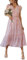 Awemeal Kleid Damen Sommer Elegant V-Ausschnitt Kurzarm Lang Sommerkleid Boho Blumenkleid mit Gürtel Rüschen Saum Wickelkleid Strandkleid A Linie Fließend Maxikleid （XL, Blume Rosa）