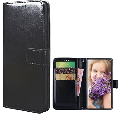 EasyShow Hülle für Cat S75, Cat S75 PU Leder Brieftasche Case mit Stand Funktion und Magnetisch Schnalle Flip Handyhülle für Cat S75-Schwarz