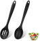 2 PCS Silicone Serving Spoons for Cooking, Silicone Cooking Spoons and Slotted Spoons Set Mixing Spoon Nonstick Silicone Kitchen Cooking Utensils Spoons for Baking Stirring Draining