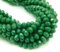Cuentas de cristal checo, perlas de cristal checo, cuentas redondas facetadas de Bohemia, 4/6/8/10 mm (verde oscuro opaco, 6 x 4 mm)