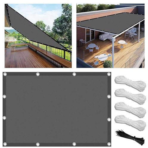 Vela Ombreggiante 3x8m Impermeabile Tenda da Sole per Esterno Vele Ombreggianti Rettangolare Telo Parasole con Fune e Occhiellato Protezione UV Tenda a Vela per Giardino Balcone Terrazza