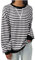 Damen Oversized Sweatshirt Gestreift Color Block Rundhals Langarmshirt Women Striped Long Sleeve dupes Lässig Lose Pullover Y2K Shirt Casual Oberteile Tops Gestreiftes Tee Teenager Mädchen Streetwear