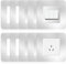 Foppla 10 placas de cubierta de interruptor de luz, plateadas, calcomanías de aluminio contrachapado para enchufe de pared, decoración para interruptor de luz, cubierta envolvente con 40 adhesivos de