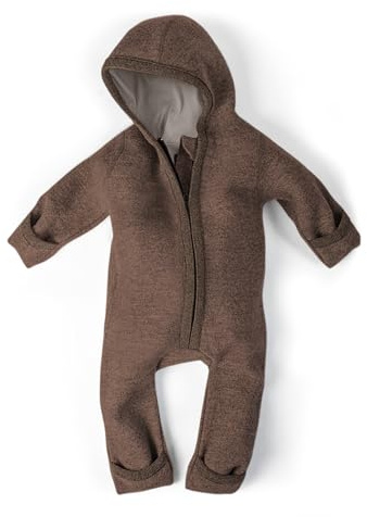 Ehrenkind® WALKOVERALL | Baby Wollwalk-Overalls aus Merino Schurwolle mit Reißverschluss | Walk Wolle Woll-Anzug für Kleinkind und Baby | Hellbraun Gr. 98-104
