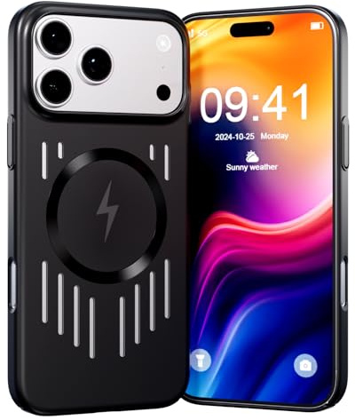 AKABEILA für iPhone 15 Pro Hülle Atmungsaktive Wärmeableitung Kompatibel mit MagSafe Kühlung Magnetische Ladehülle Handyhülle Schutzhülle 6.1 Zoll