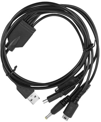 VOANZO 5-in-1-Ladekabel für Spielkonsolen, kompatibel mit Wii U/NEW 3DSXL/ NEW 3DS/NDS LITE SP/PSP 5