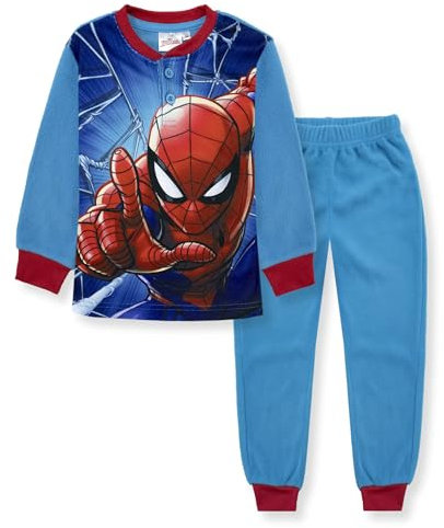 Marvel Spiderman Avengers - Pigiama Lungo 2 Pezzi Uomo Ragno, per Bambini (IT, età, 4 Anni, Regular, Blu)