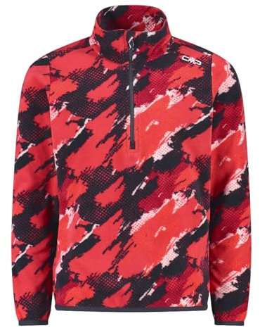 CMP Mädchen Fleecepullover Funktionsshirt Half Zip Second Layer Kid G Sweat, Farbe:Rot, Größe:176, Artikel:-13ZS Calypso/Coral