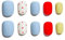 Sun&Beam Nails Handmade Press-on Short Squoval Round Blue Red White Yellow Dot Minimalist Design Fashion False Nail Tips 10 Pcs Set (#177 S)