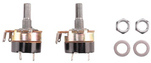 Joskeijky 2Pcs 500K Ohm Single Linear Taper Potentiometer mit ein/Aus-Schalter