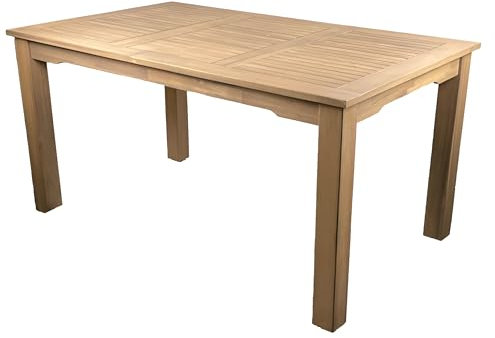 Endorphin Gartentisch Akazienholz Teakholzlook - FSC Zertifiziert - 150x90 cm - moderner eleganter Gartentisch für 4 Personen - Outdoor Esstisch - Terrassentisch wetterfest