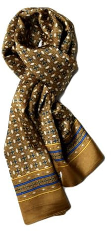 UK_Stone Halstuch Herren 100% Seide Schal Vintage Pattern Seidenschal Herrenschal, (#14)