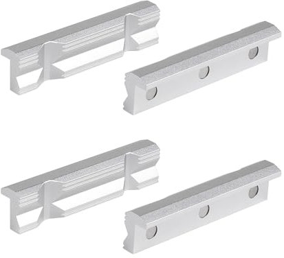 SWAWIS 125mm Schraubstock Schutzbacken, 1 Pair Schonbacken aus Aluminium, Ersatzbacken mit Magnetenl und Prismen, Spannbacken für Schraubstock Klemmbar