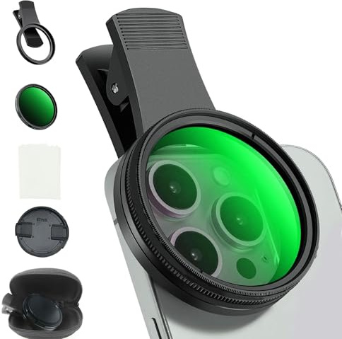 67 mm CPL Filter, Universell Handykamera CPL Filter Objektivset, Polarisationsfilter für Handykamera mit Gewinde Clip, Clip-On Polfilter Kompatibel mit iPhone, Samsung, Android Smartphones