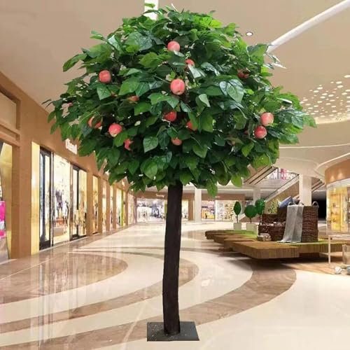Large Artificial Apple Tree - Lifelike Fake Tree with Fruits & Leaves for Ecological Gardens & Housewarming Decor