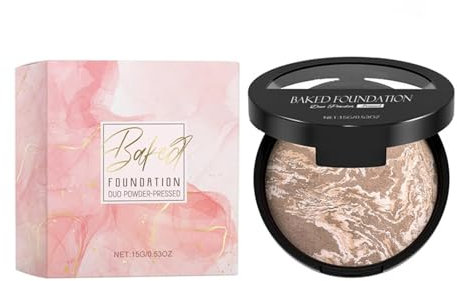 Baked Foundation for Mature Skin, Brightening Color Correcting Powder Foundation, Langanhaltendes ölkontrollierendes Natural Makeup, mit Teint Verblendet, für Alle Typen Geeignet (# 05)
