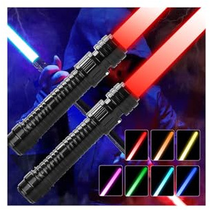 JOINBO Light Up Sword Saber for Kids,7 Colors Retractable Swords with Sound