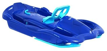 Neustanlo by AlpenGaudi | Lenkschlitten Space | Blau | Schlitten mit Handbremse & Kufen | robust & leicht für perfekten Schneespaß | Made in Italien