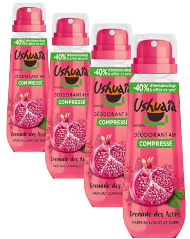 Ushuaïa Déodorant Compressé 48h Grenade (Lot de 4)