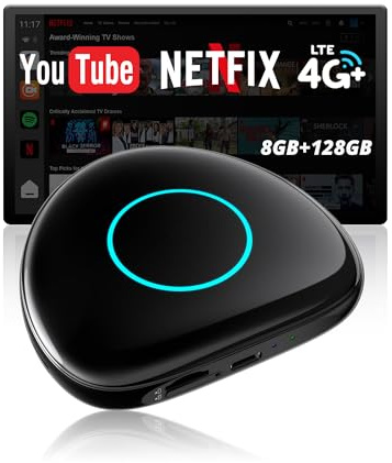 MYATOTO Wireless CarPlay Adapter, AI Box Carplay with Full Android, Built-in 4G LTE, Supports for Netflix/YouTube/TF Card, Plug & Play, Drivechat with AI Skills, Supports Factory Wired CarPlay