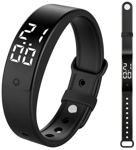 Vibrationswecker Armband, Silent Vibrating Alarm Watch mit Schnallen-Fixierring – Vibrationsalarm Erinnerung Uhr Timer & 10 tägliche Alarme, Medikamenten- & Trinkerinnerung für Kinder & Erwachsene