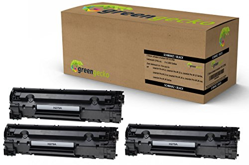 3er Set Toner ersetzen HP CF279A | für Hewlett-Packard Laserjet Pro M12a, Laserjet Pro M12w, HP Laserjet Pro MFP M26a, Laserjet Pro MFP M26nw | schwarz, neuster Chip