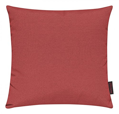 Magma Kissenhülle FINO - 40 x 40 cm - 2er Set - Hülle mit Reißverschluss - einfarbig - knitterarm und fest - waschbar, Farbe:Magma_Coralle_059