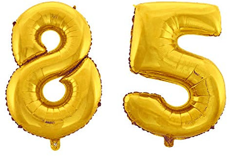 WeAreAwesome Folien-Ballon Luft-Ballon Zahl 85 Gold 60CM XL Aufpusten Geburtstag Jubiläum Jahrestag Feier