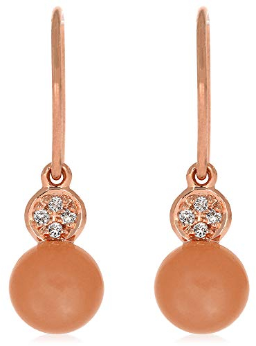XEN Ohrhänger mit Peach Mondstein und Weißtopase ca. 2,8 ct. rosèvergoldet