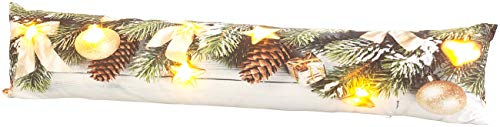 infactory LED-Dekokissen: Zugluftstopper-Deko-Kissen mit Weihnachts-Motiv, 7 LEDs, 90 x 20 cm (Zugluftstopper-Türstopper, Leuchtkissen, Fenster Weihnachten)