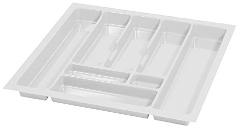 ALUSFERA Besteckkasten für Schubladen 60cm – Schubladen Organizer mit Fächeraufteilung – Hochwertiger Schubladen Organizer Küche für Mehr Ordnung – Anpassbar und leicht zu reinigen - 530x490mm Weiß