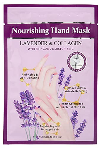 Maschera Peeling Mani, Idratanti Mani Maschera Peeling Esfoliante Alla Lavanda Mani Che Schiariscono la Pelle Morta Rimuovi le Mani Termali Ravviva la Pelle Secca Ruvida e