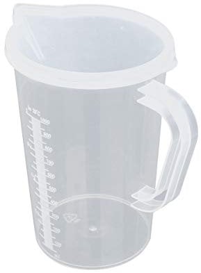 Aislor Plastic 1 Litre Measuring & Mixing Jug with Handle, Water Jug with Lid, Water or Juice Pitcher for Milk, Water with Lid 1000ml