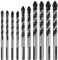10 Piezas Juego de Brocas, Brocas de Taladro Triangular para Azulejos, Metal, Vidrio, Baldosas Cerámica de Porcelana, Ladrillo, Plástico y Madera - 6mm /8mm /10mm /12mm