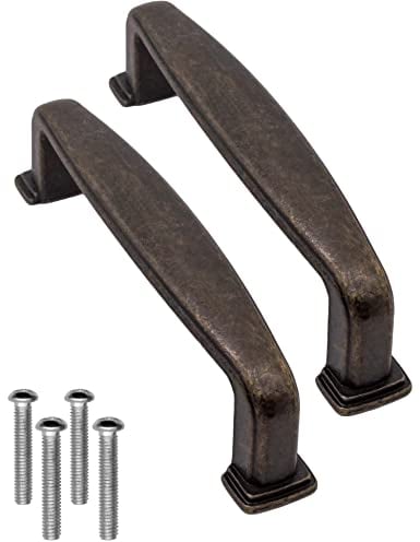 Fuxxer 2x Antike Möbel-Griffe, Schubladen- & Schrank-Griffe, Bronze Design, 106x25mm