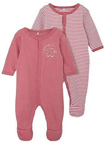 NAME IT 2er Pack Schlafanzüge aus Bio-Baumwolle Mesa Rose-74